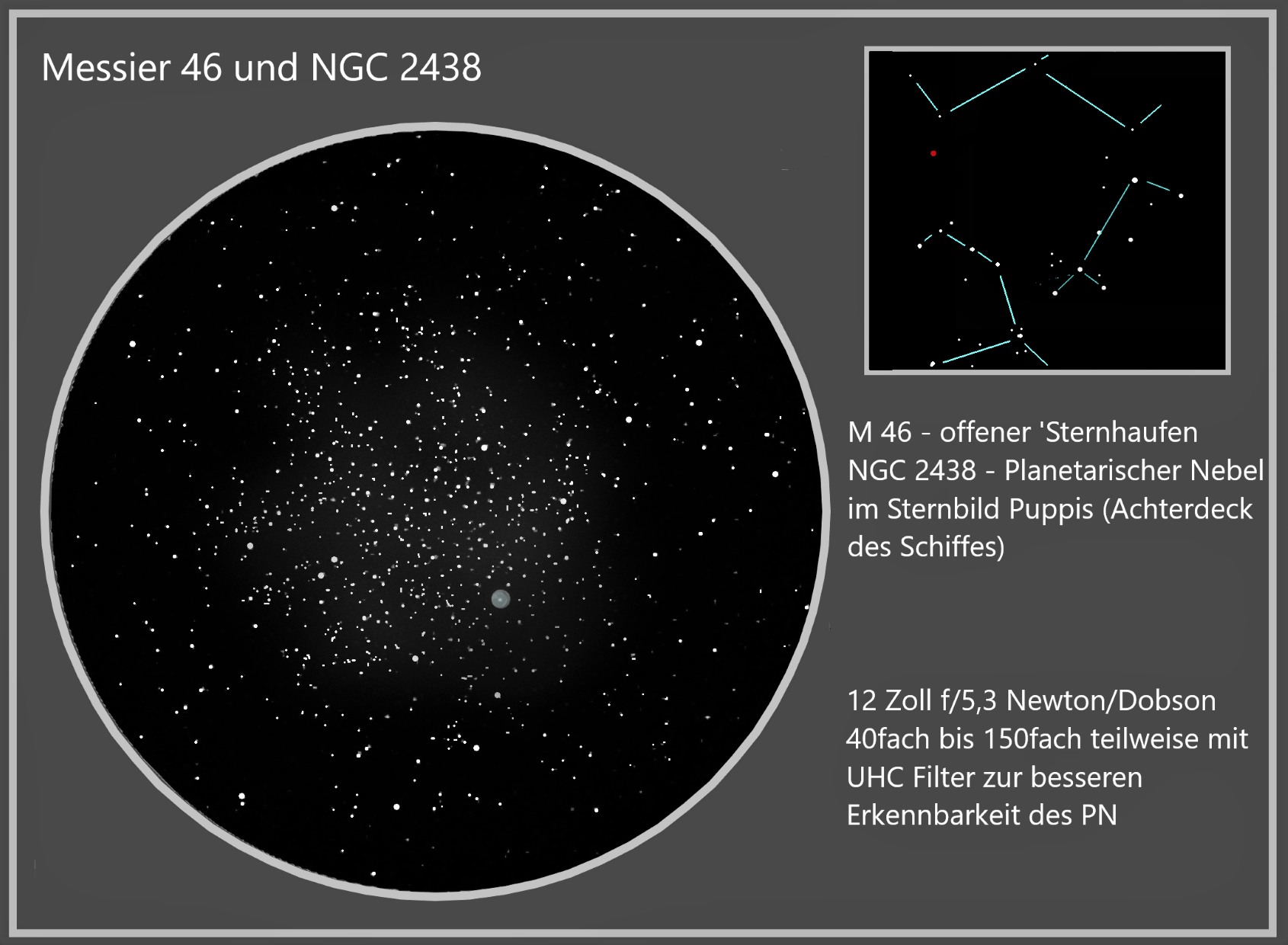 M 46 NGC 2438 mittel